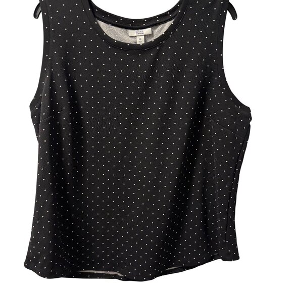 Groft & Barrow Blouse Sz XXL Black Sleeveless Top With White Dots top - Picture 5 of 12